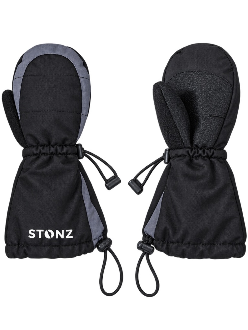 Stonz Black & Gray Kids Winter Waterproof Mittens